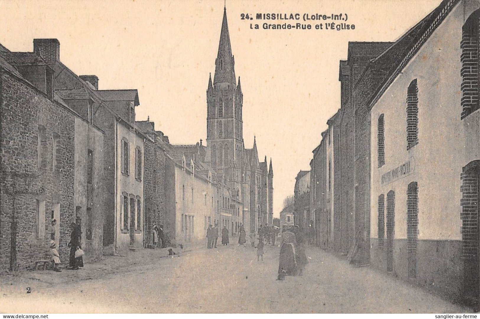 CPA 44 MISSILLAC / LA GRANDE RUE ET EGLISE - Altri & Non Classificati