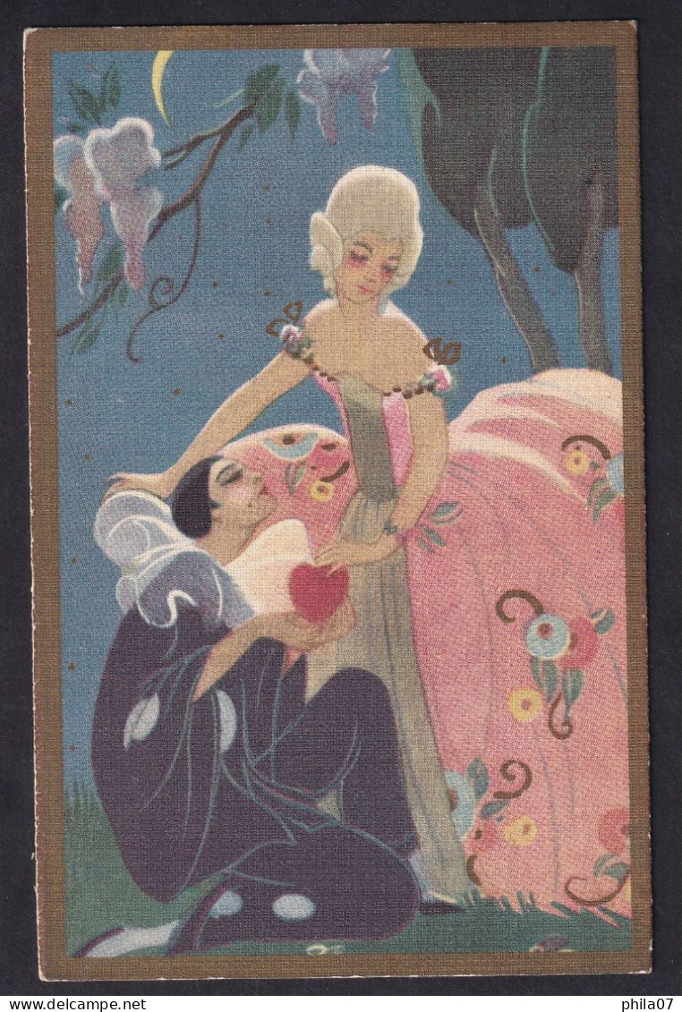 Woman And Pierrot / Ed. Ballerini&Fratini / Postcard Circulated, 2 Scans - Chiostri, Carlo