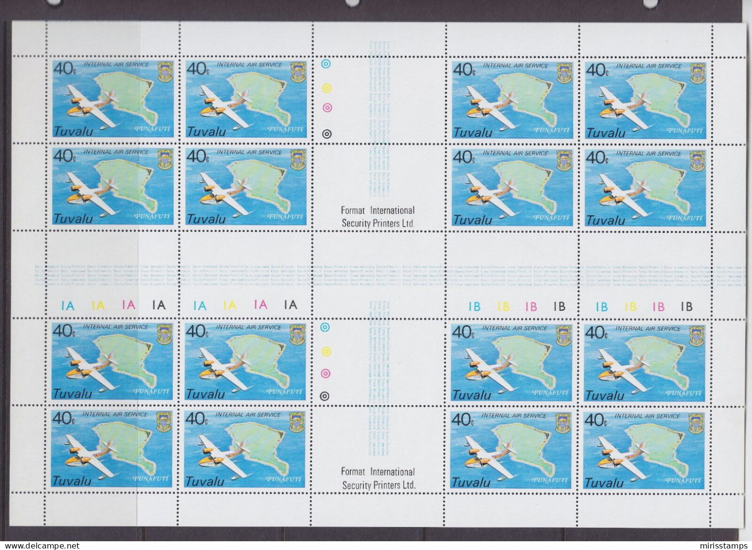 Tuvalu 1979 Air Service Sheets Gutter Pairs - Tuvalu