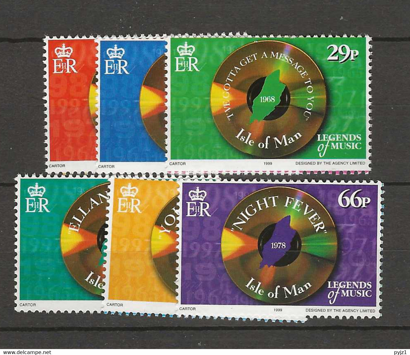 1999 MNH Isle Of Man Mi 835-40 Postfris** - Isla De Man