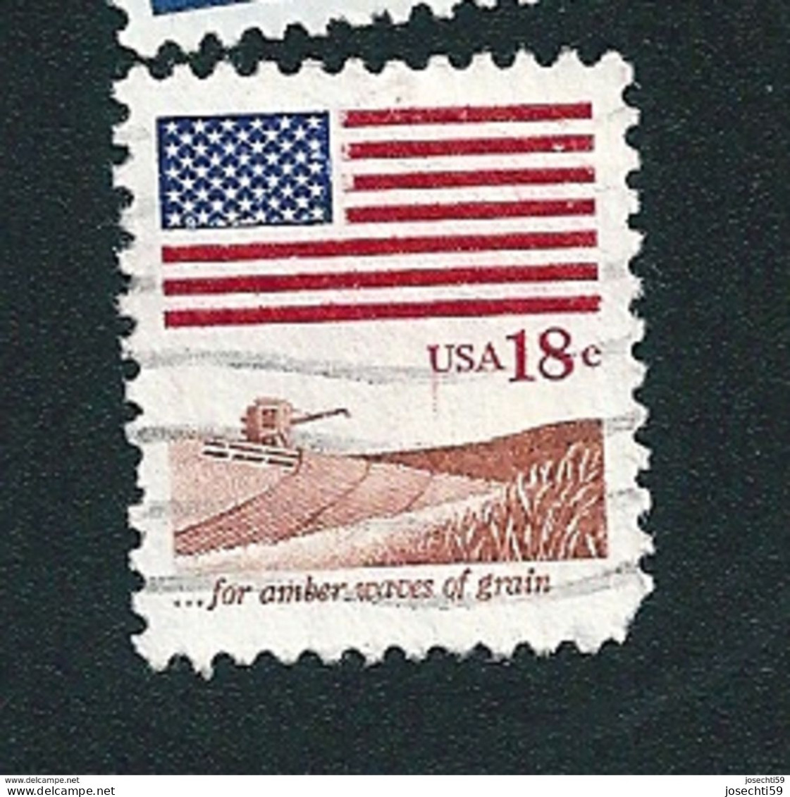 N° 1312 For Amber Waves Of Grain Drapeau Et Moissonneuse Mécanique  Etats-Unis (1981) Oblitéré USA - Usados