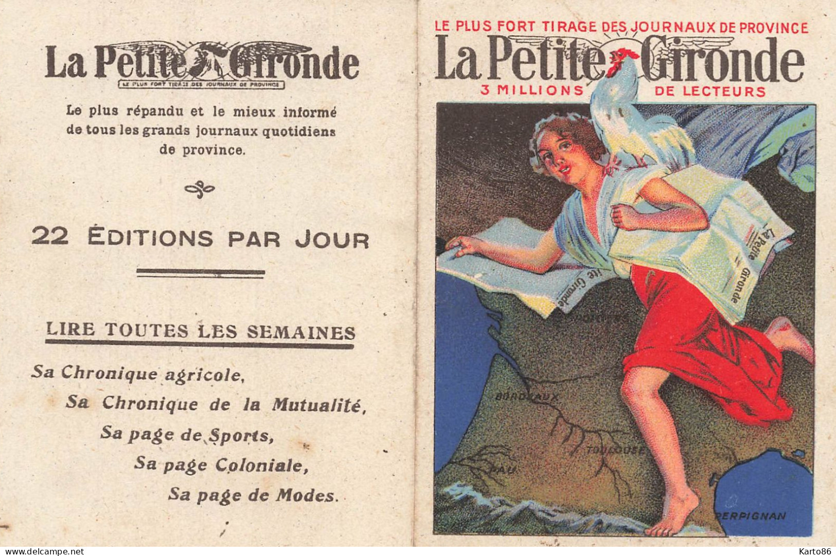 Petit Calendrier 1925 Publicitaire Illustrateur * Journal LA PETITE GIRONDE * Calendar - Formato Piccolo : 1921-40