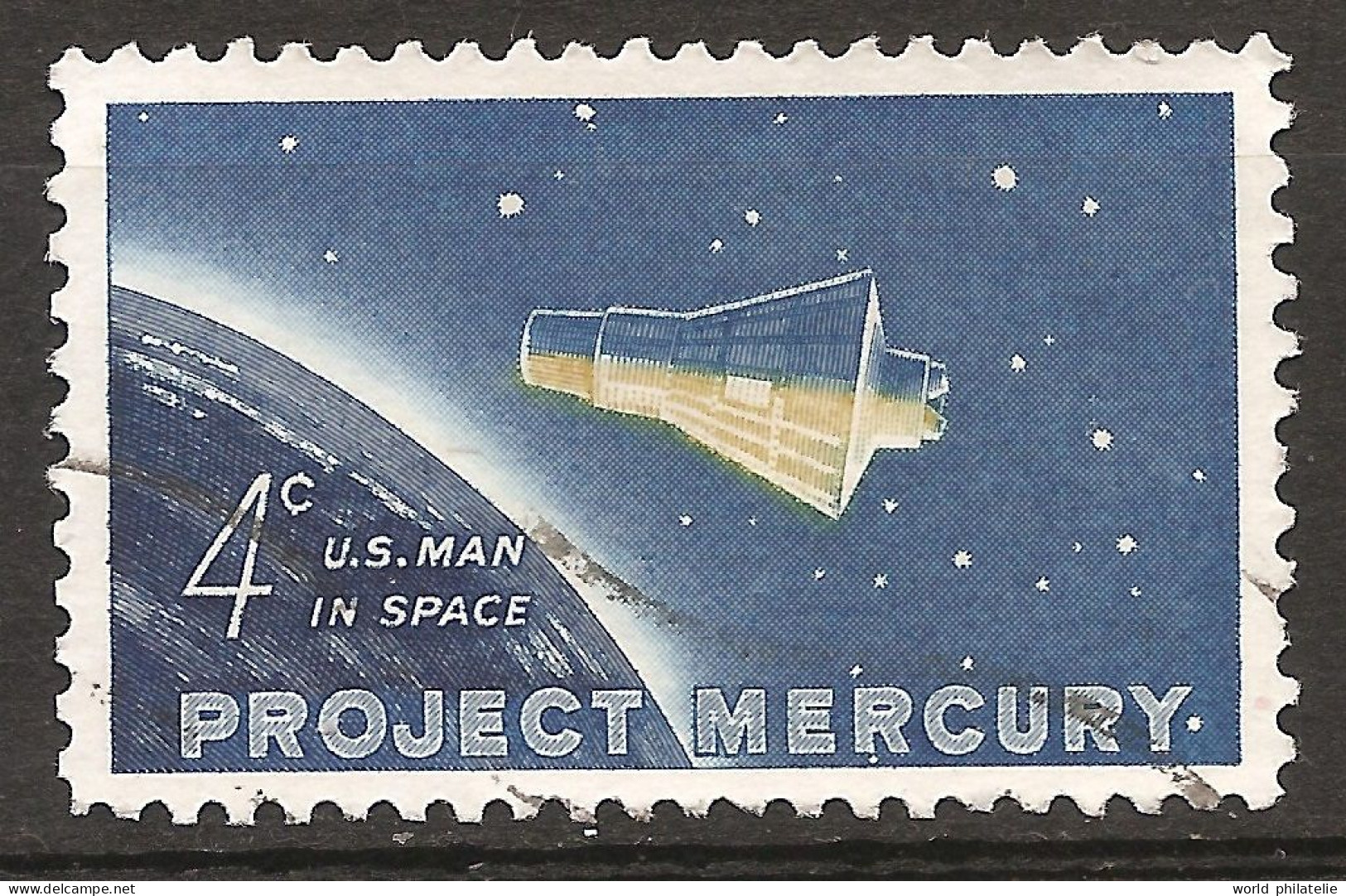 Etats-Unis D'Amérique USA 1962 N° 725 O Espace, Vol Orbital, Colonel Glenn, Capsule Mercury, Friendship 7, NASA, Etoiles - Gebraucht