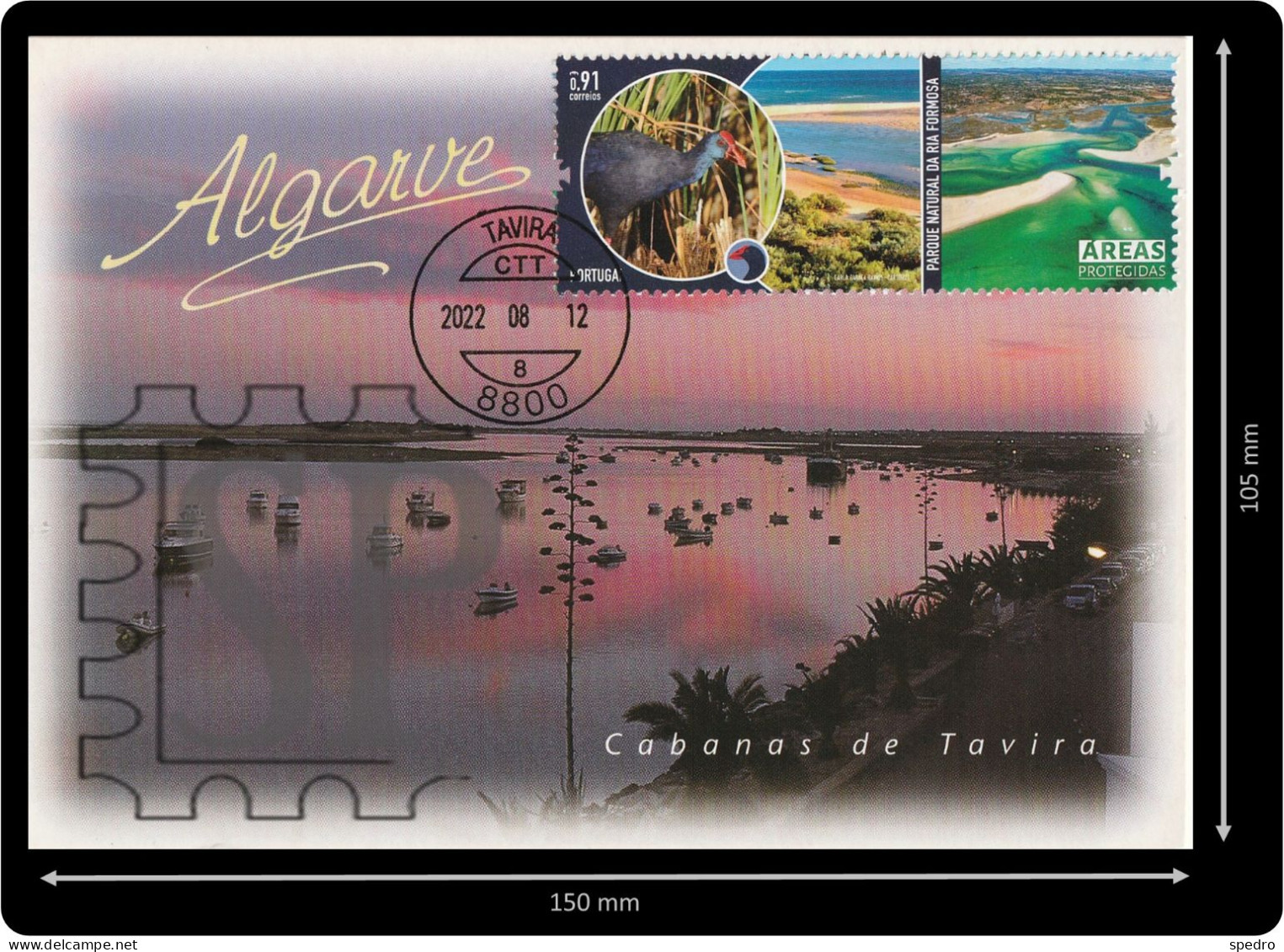 2021 Postal Máximo Protected Areas Ria Formosa Maximum Maxicard Bird Oiseaux Algarve Caimão Cabanas Tavira - Maximum Cards & Covers