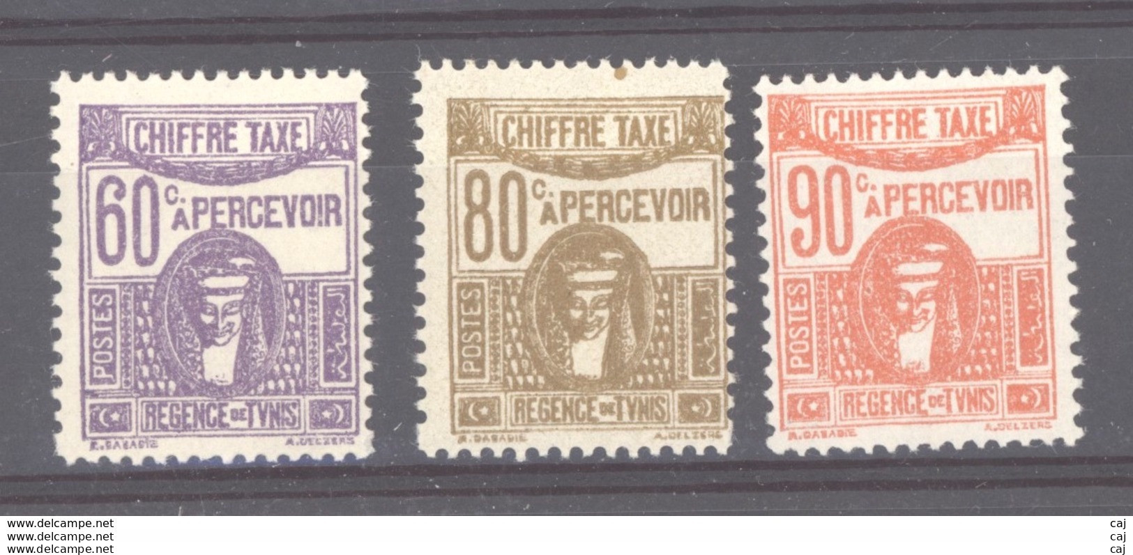 Tunisie  -  Taxes  :  Yv  44-46  ** - Timbres-taxe