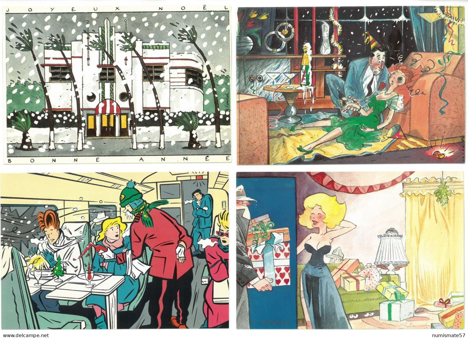Pochette Complète De 10 CP - Joyeux Noël - Bonne Année - ( Humour Noir - Trash ) - Divers Illustrateurs - Fumetti