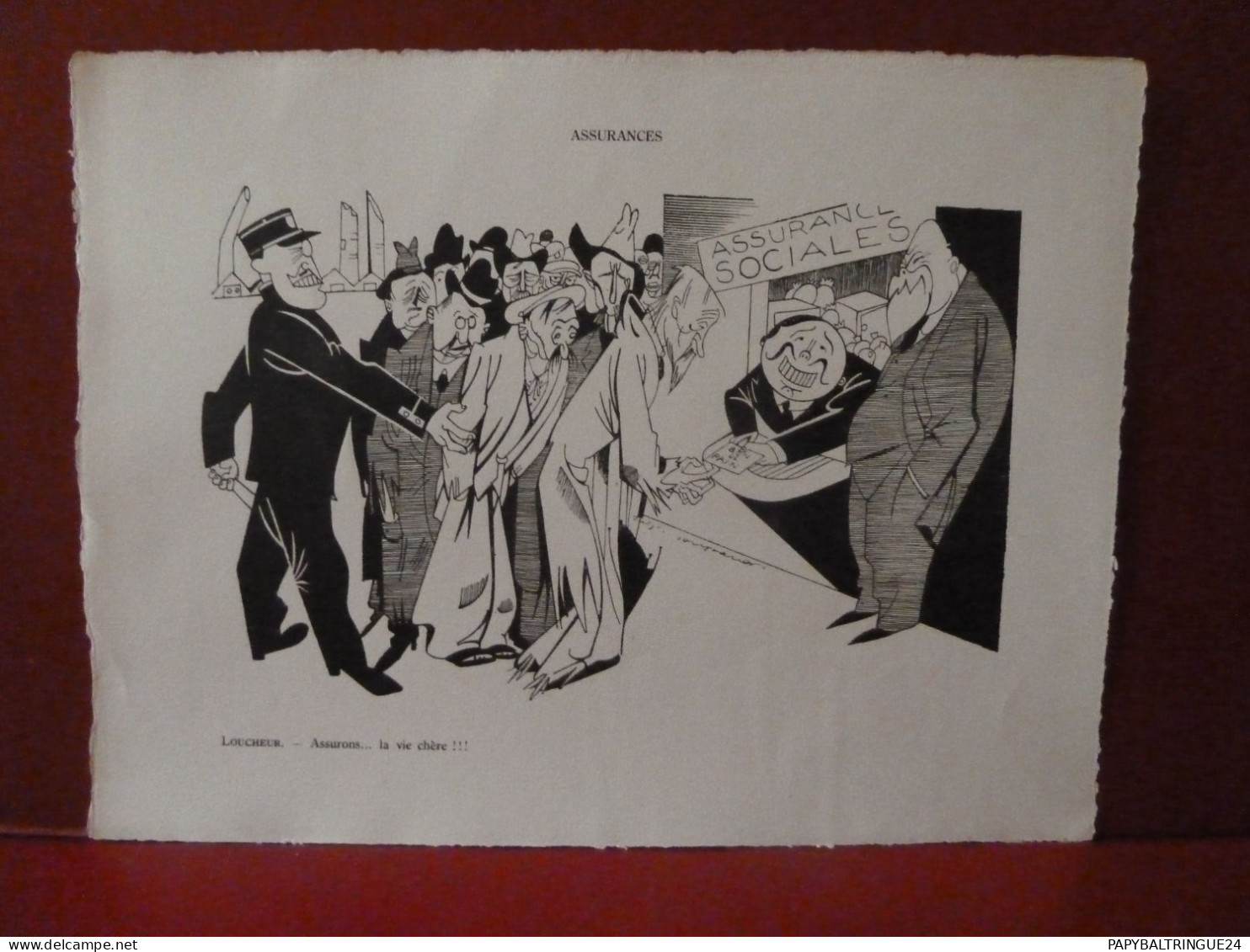 ANCIEN DESSIN SATIRIQUE DE RALPH SOUPAULT. - Drawings