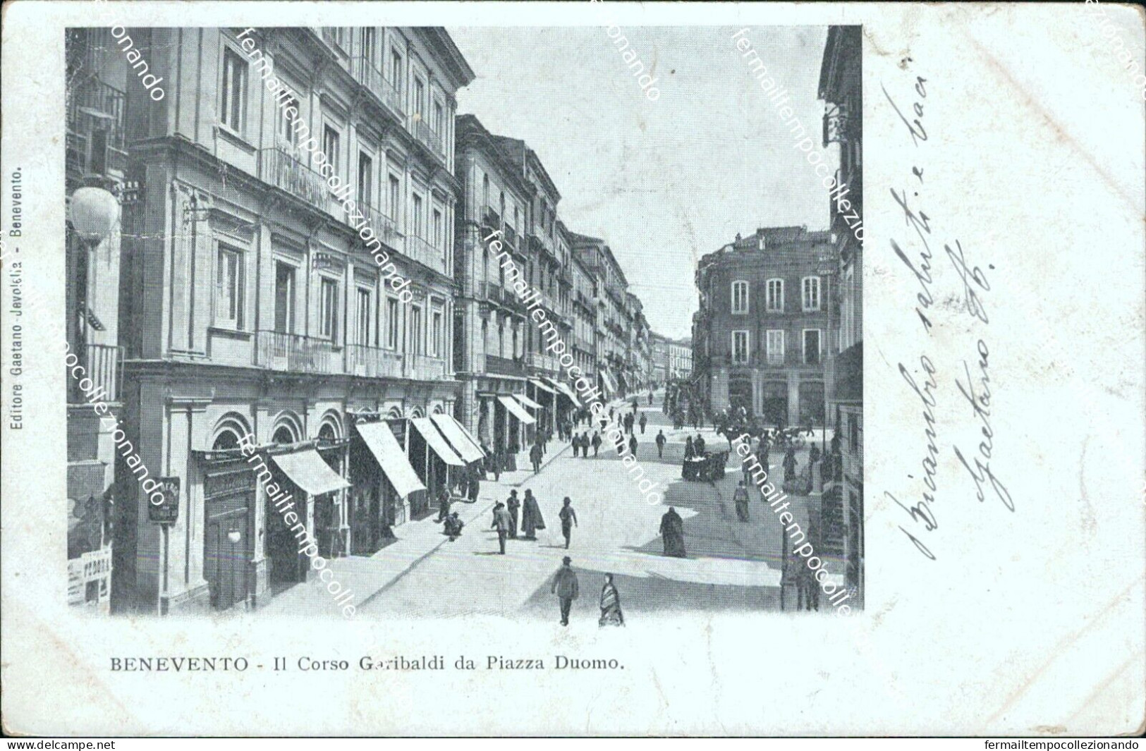 Bh182 Cartolina Benevento Citta' Il Corso Garibaldi Da Piazza Duomo - Benevento