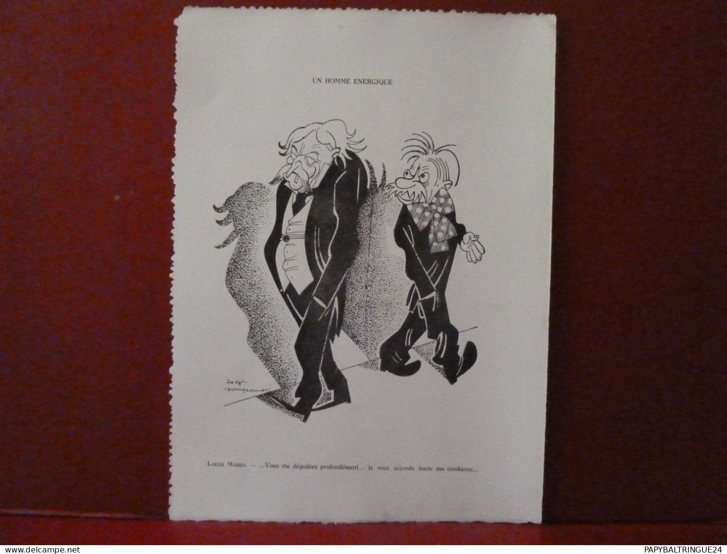 ANCIEN DESSIN SATIRIQUE DE RALPH SOUPAULT. - Tekeningen