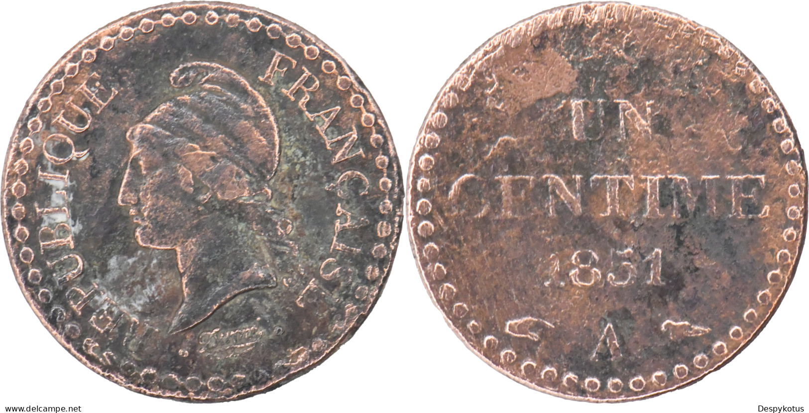 FRANCE - 1851 - UN CENTIME Dupré - 18-227 - 1 Centime