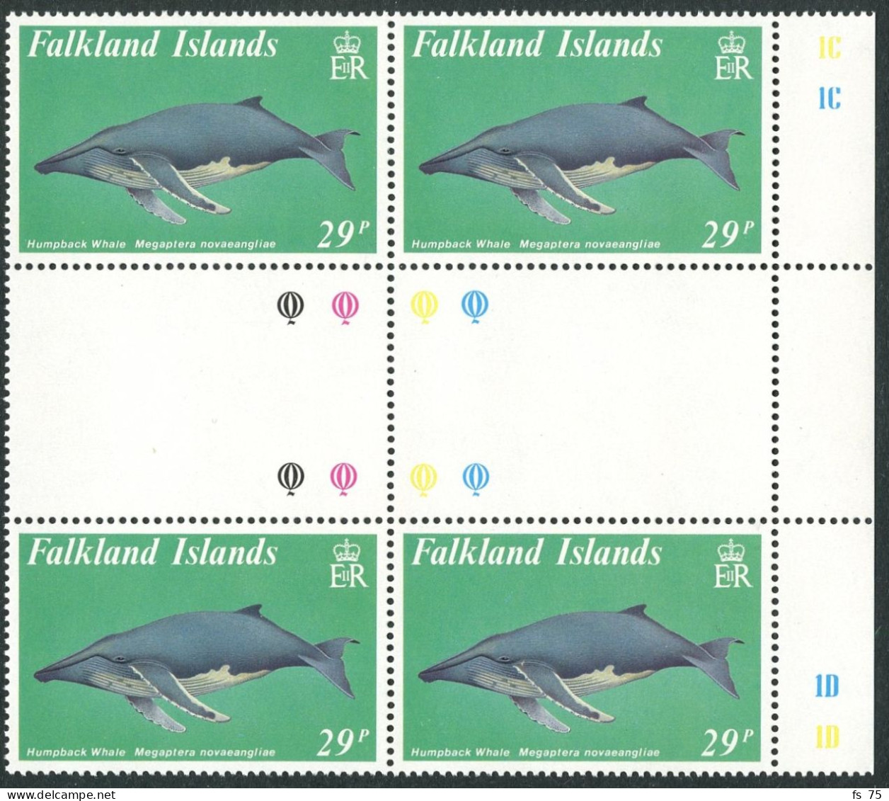 FALKLAND - YVERT 515 A 518 EN BLOC DE 4 INTERPANNEAU - SANS CHARNIERE - Falklandinseln