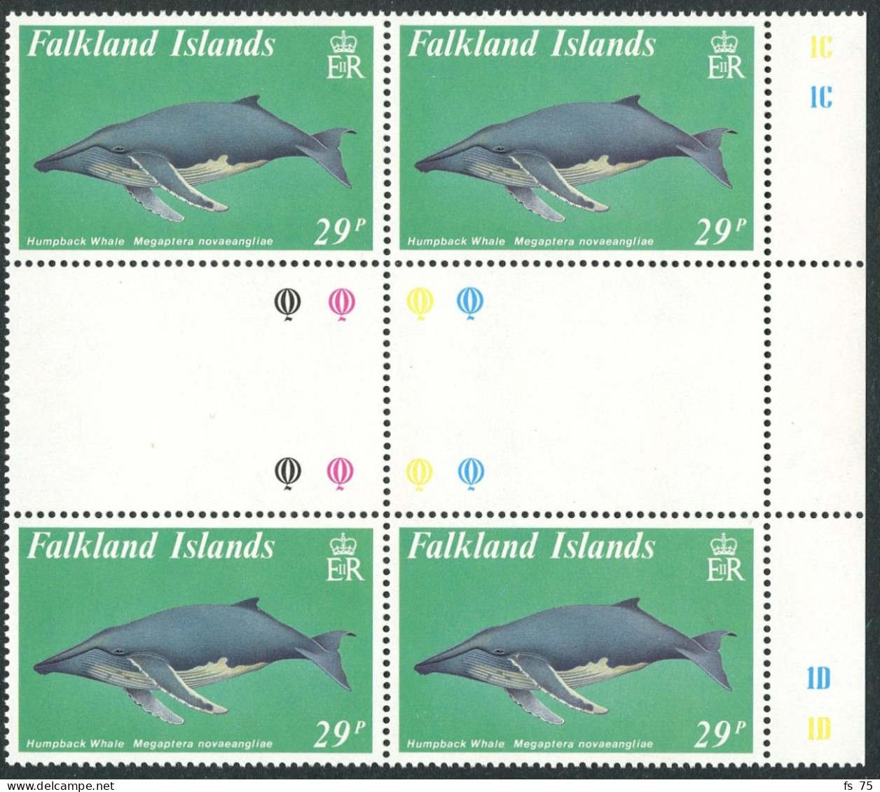 FALKLAND - YVERT 515 A 518 EN BLOC DE 4 INTERPANNEAU - SANS CHARNIERE - Islas Malvinas