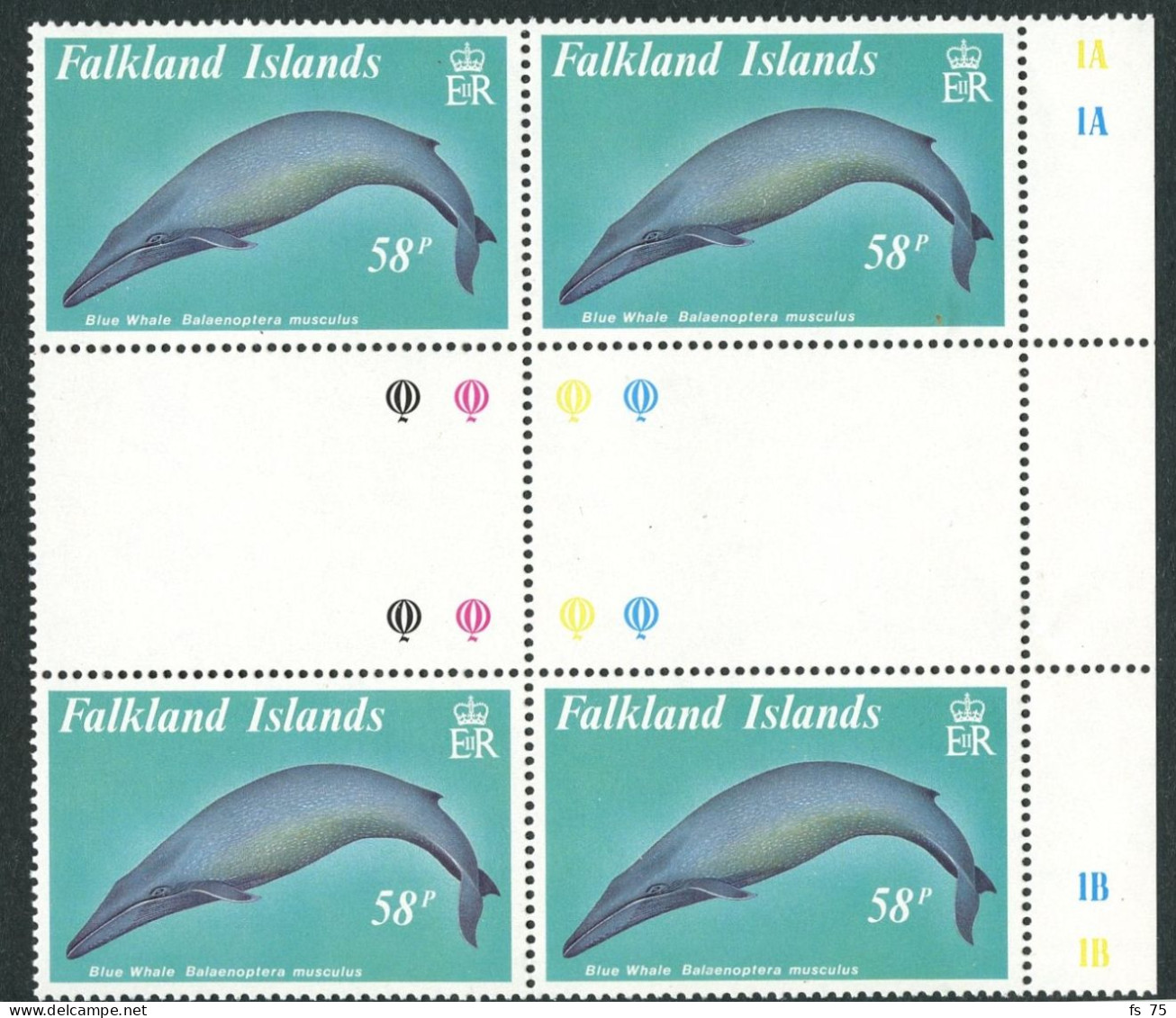 FALKLAND - YVERT 515 A 518 EN BLOC DE 4 INTERPANNEAU - SANS CHARNIERE - Islas Malvinas