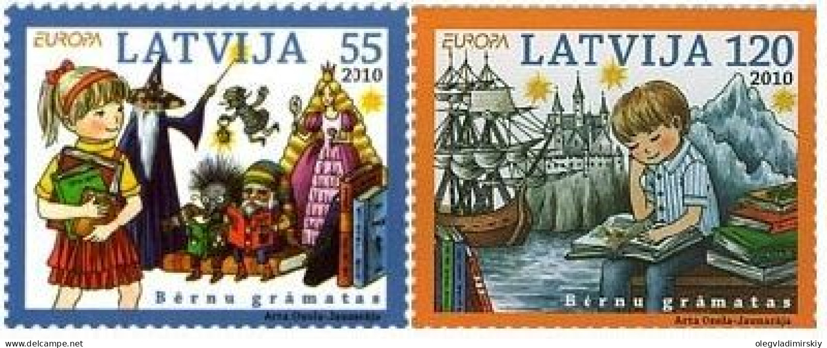 Latvia Lettland Lettonie 2010 Europa CEPT Children Books Set Of 2 Stamps MNH - Lettland