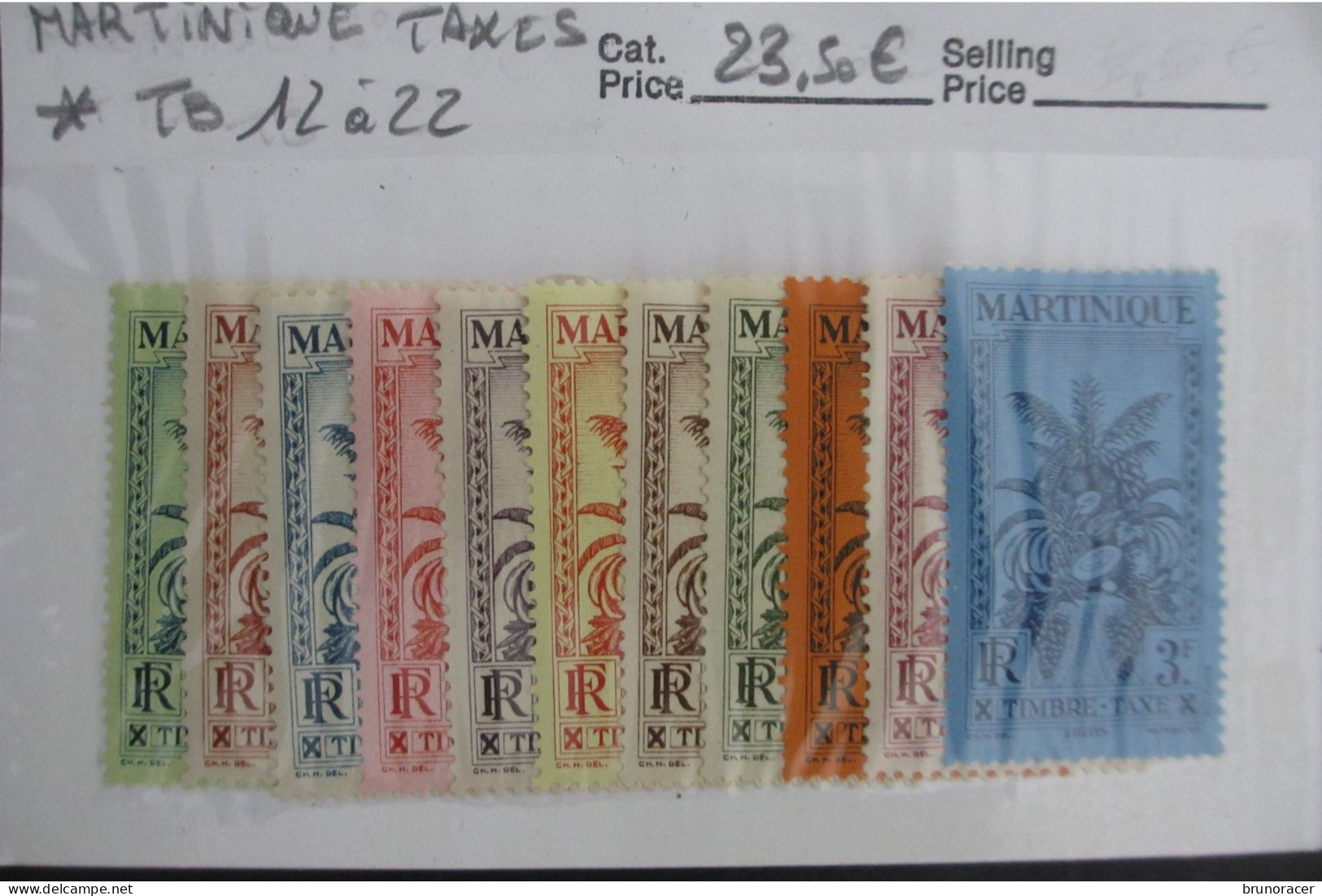 MARTINIQUE TAXES N°12 à 22 NEUF* TB COTE 23,50 EUROS VOIR SCANS - Portomarken