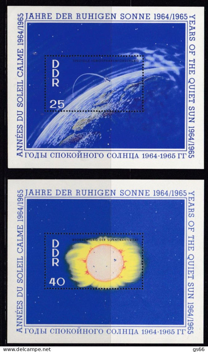 DDR  1964, 1081/83 Block 20/23, MNH **,  Internationale Jahre Der Ruhigen Sonne. - 1950-1970