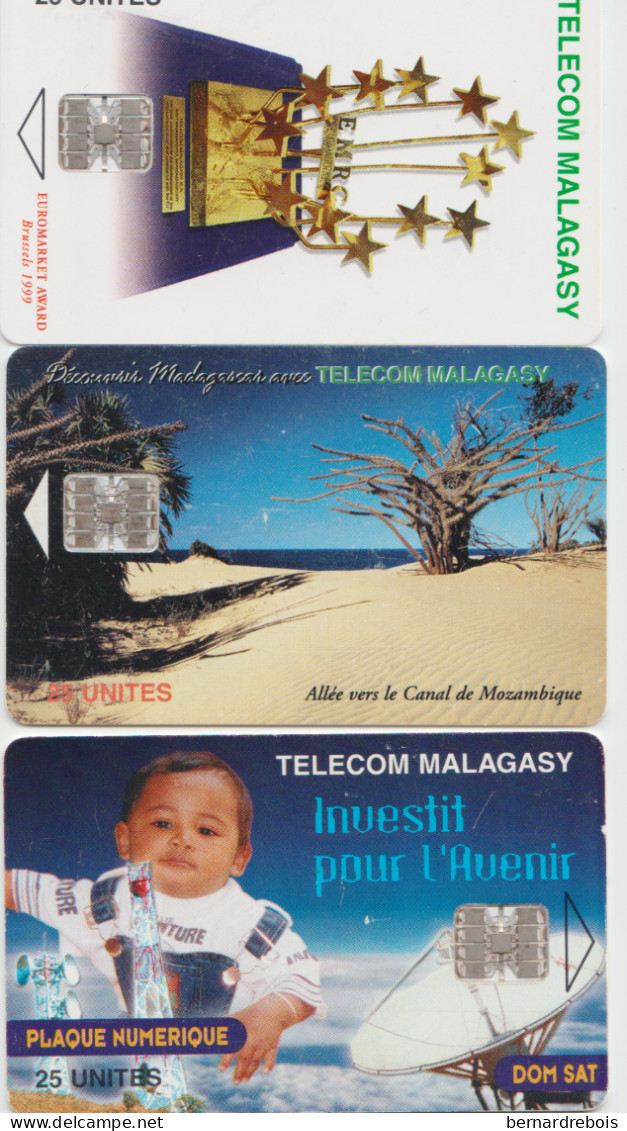 TC32 - 3 CARTES A PUCE DE MADAGASCAR, Pour 2 € - Madagascar