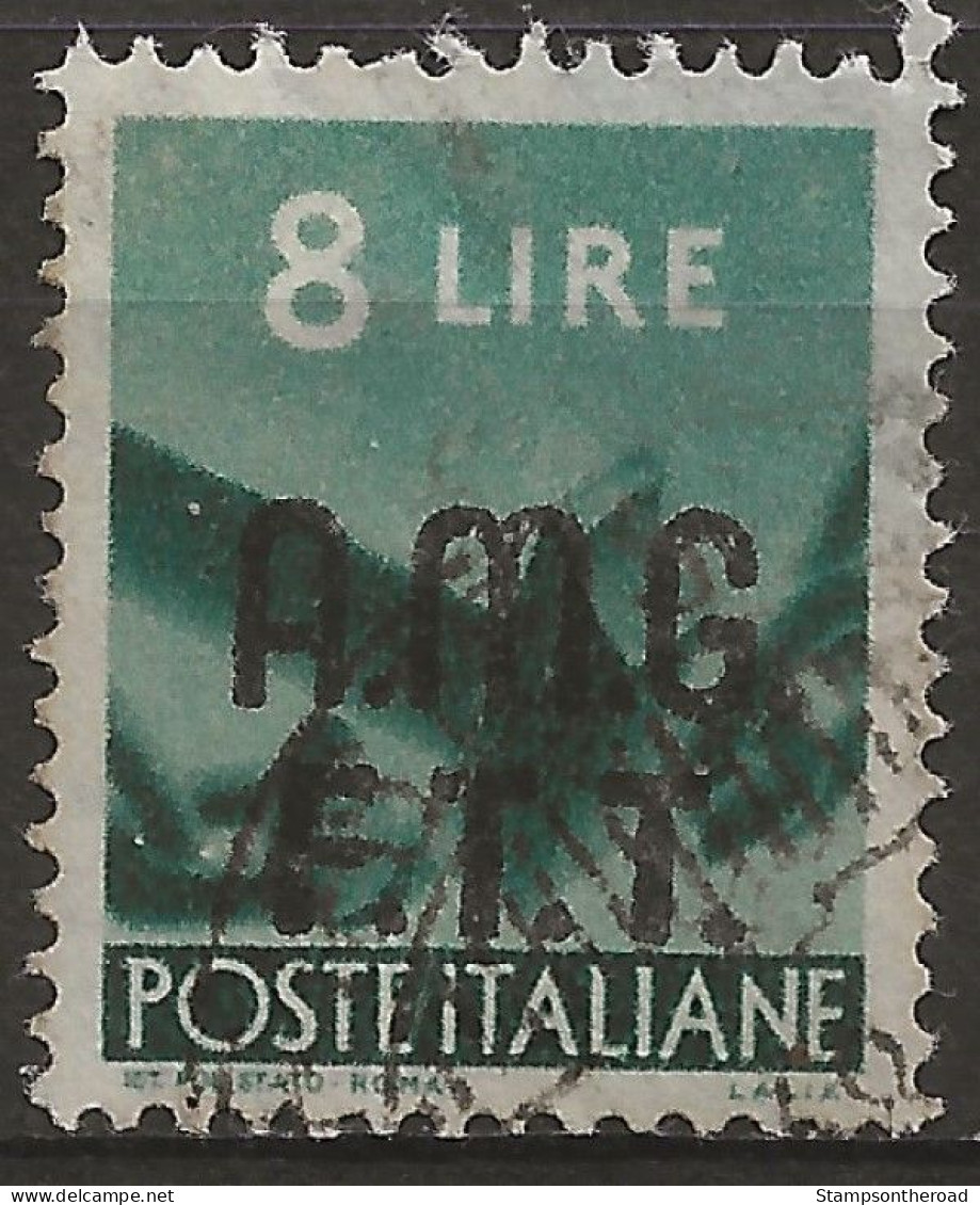 TZA9U - 1947/48 Trieste Zona A, Sassone Nr. 9, Francobollo Usato Per Posta °/ - Oblitérés