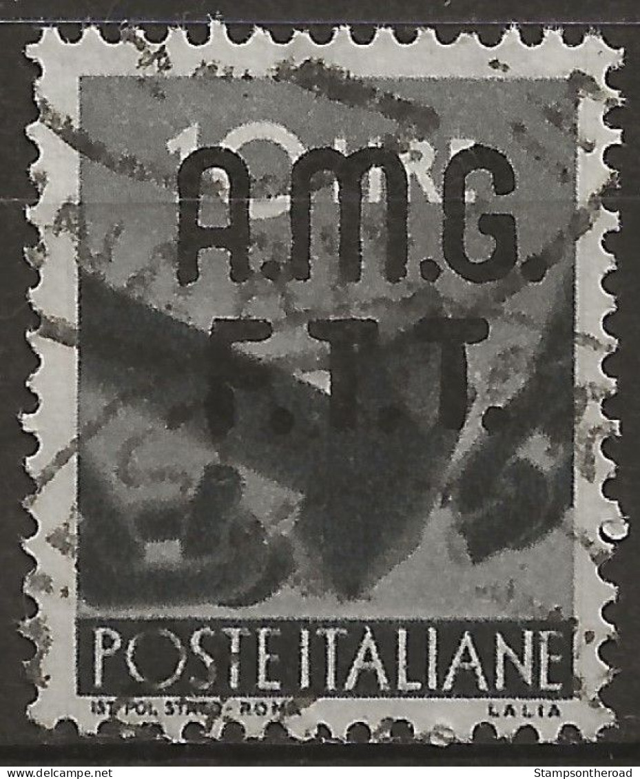 TZA10U1 - 1947/48 Trieste Zona A, Sassone Nr. 10, Francobollo Usato Per Posta °/ - Gebraucht