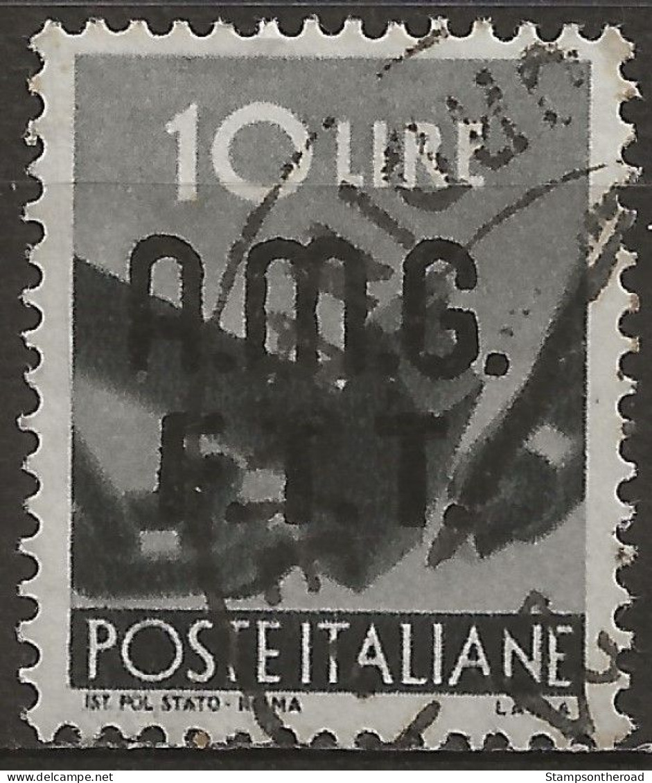 TZA10U2 - 1947/48 Trieste Zona A, Sassone Nr. 10, Francobollo Usato Per Posta °/ - Used