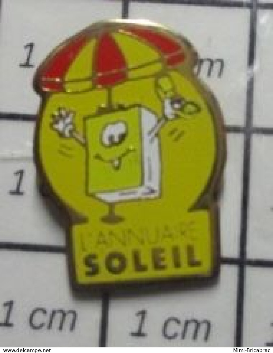 1616A  Pin's Pins / Beau Et Rare / FRANCE TELECOM / L'ANNUAIRE  SOLEIL PARASOL ET PAGES JAUNES - France Telecom