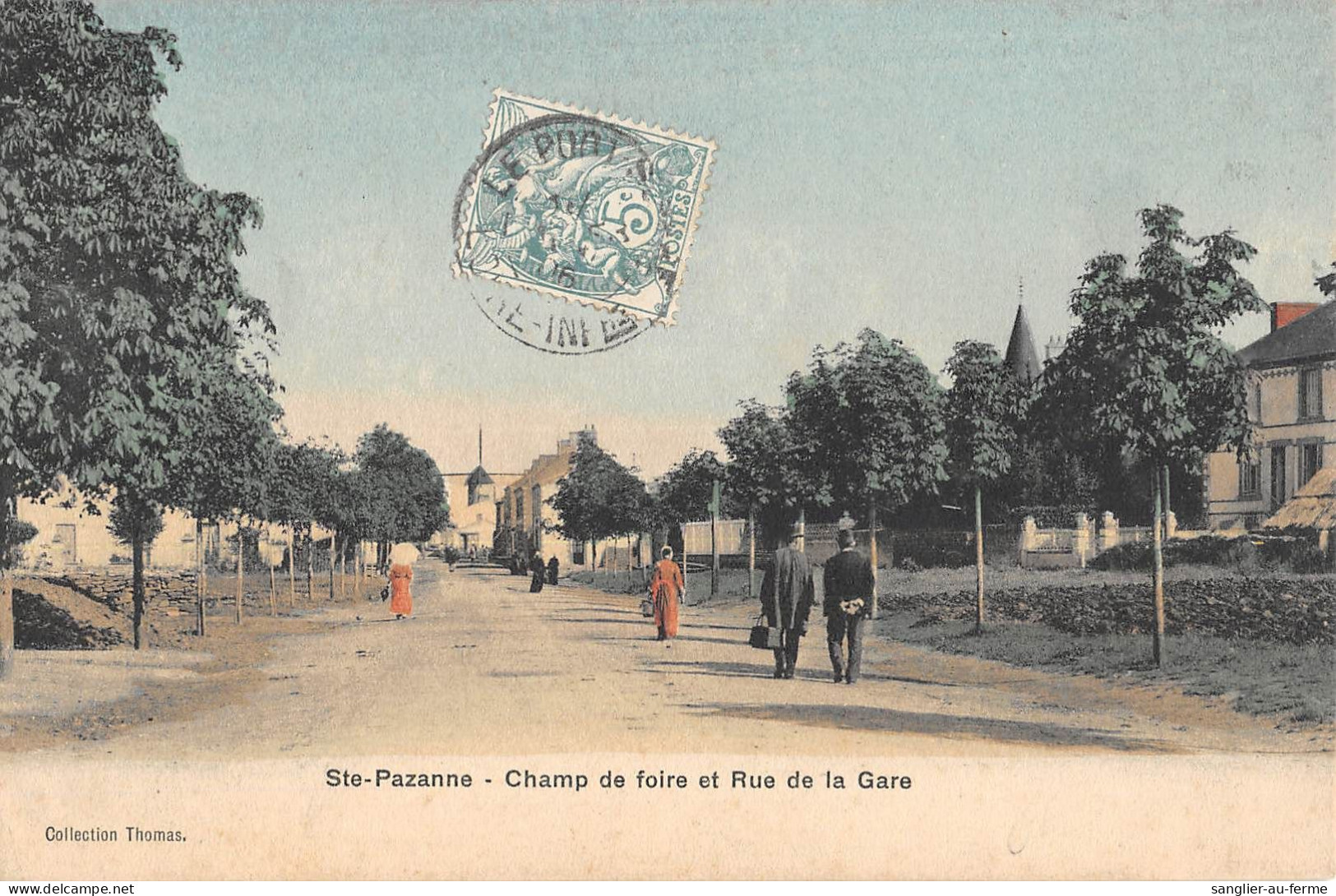 CPA 44 SAINTE PAZANNE / CHAMP DE FOIRE ET RUE DE LA GARE - Other & Unclassified