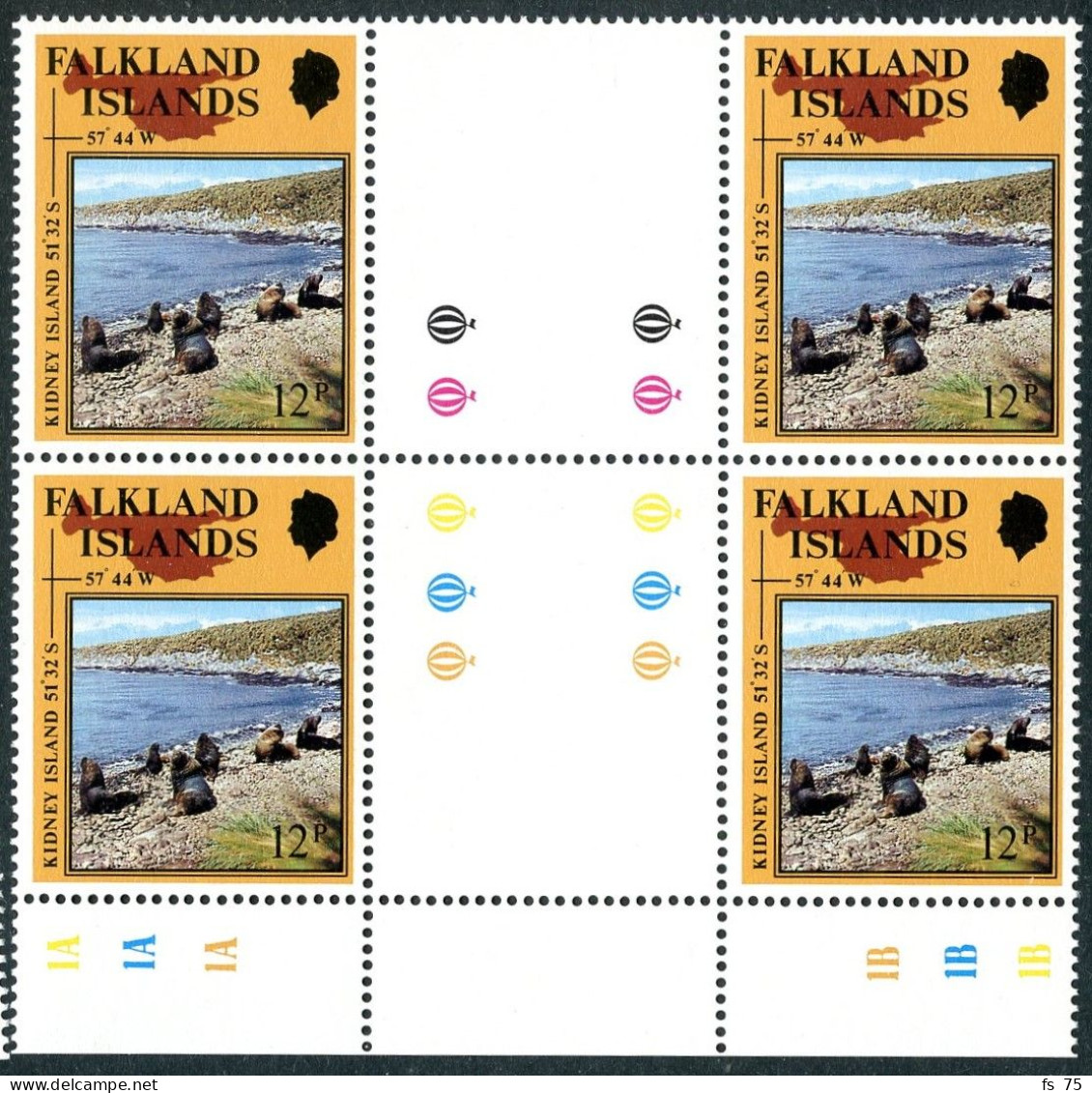 FALKLAND - YVERT 530 A 533 EN BLOC DE 4 INTERPANNEAU - SANS CHARNIERE - Islas Malvinas