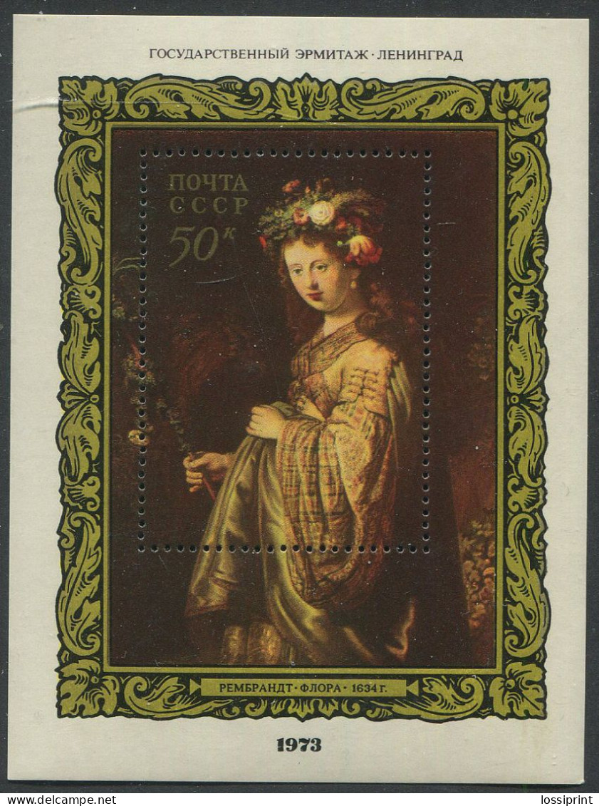 Soviet Union:Russia:USSR:Unused Block Painting, Rembrandt, 1973, MNH - Rembrandt