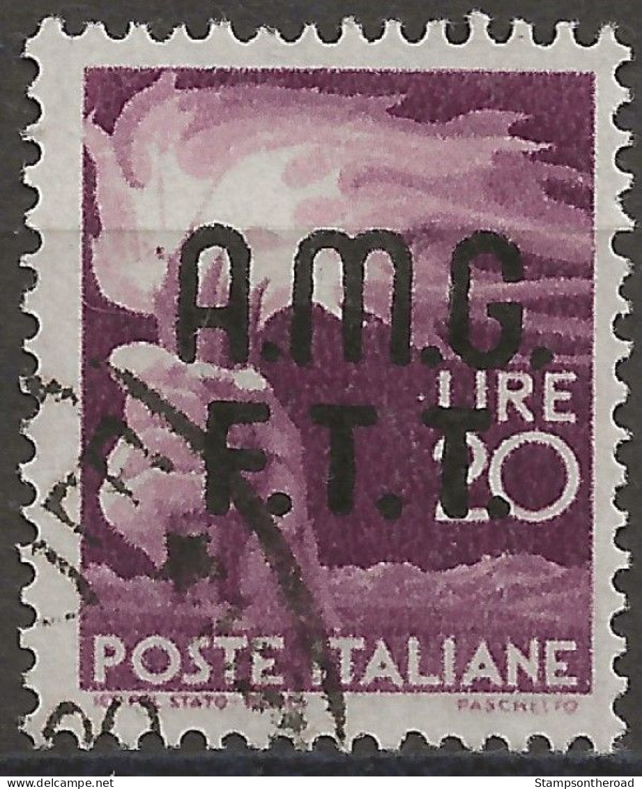 TZA13U2 - 1947/48 Trieste Zona A, Sassone Nr. 13, Francobollo Usato Per Posta °/ - Usati