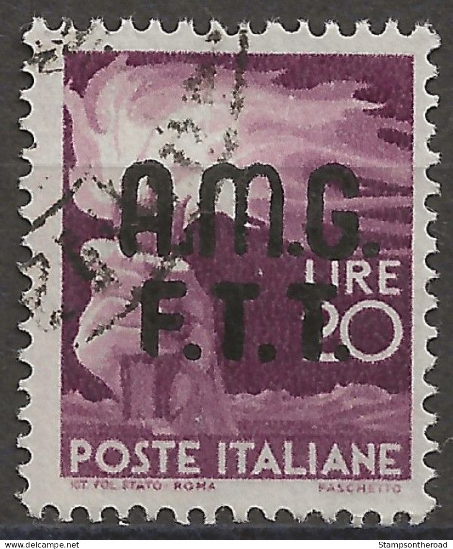 TZA13U3 - 1947/48 Trieste Zona A, Sassone Nr. 13, Francobollo Usato Per Posta °/ - Afgestempeld