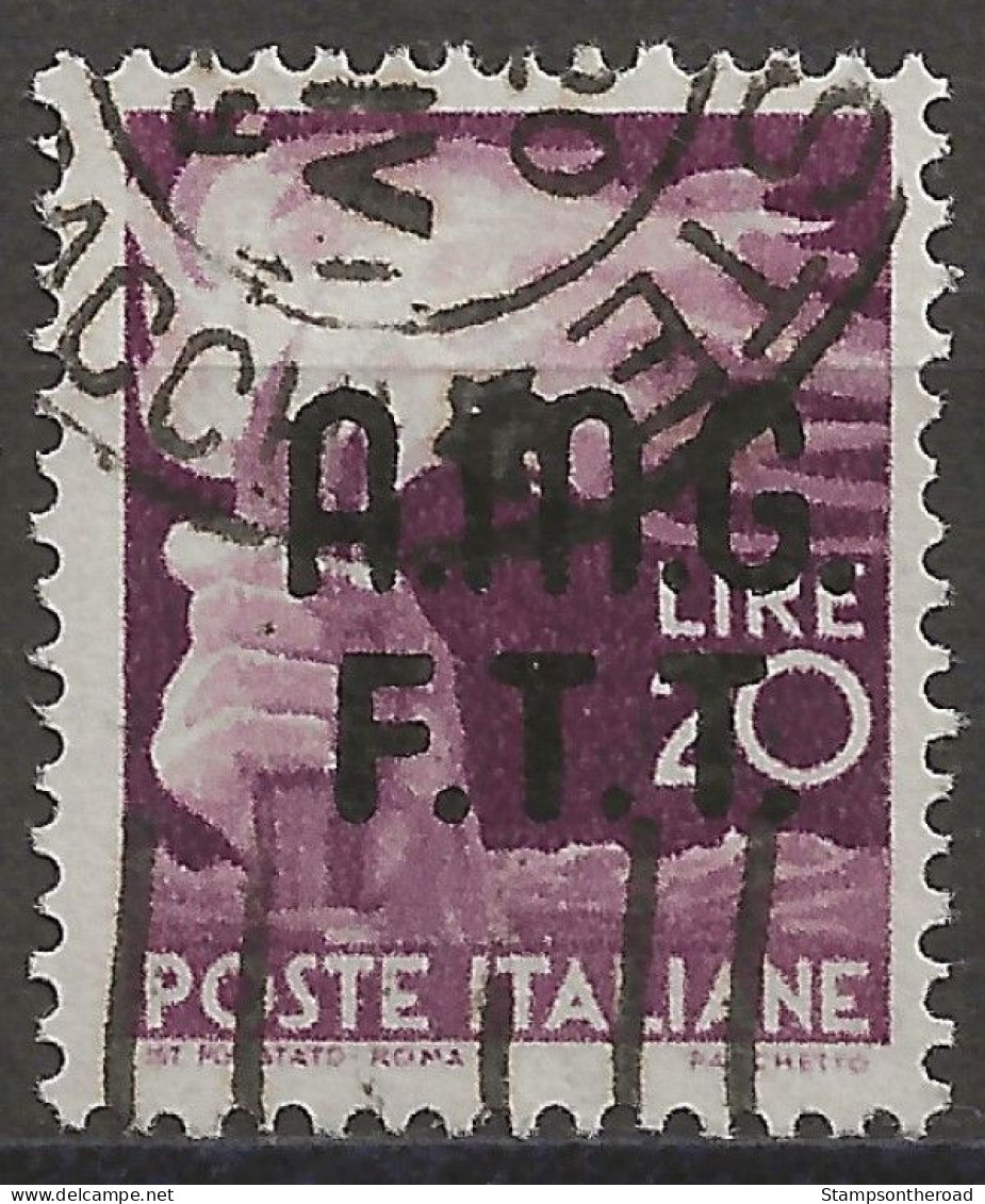 TZA13U5 - 1947/48 Trieste Zona A, Sassone Nr. 13, Francobollo Usato Per Posta °/ - Gebraucht