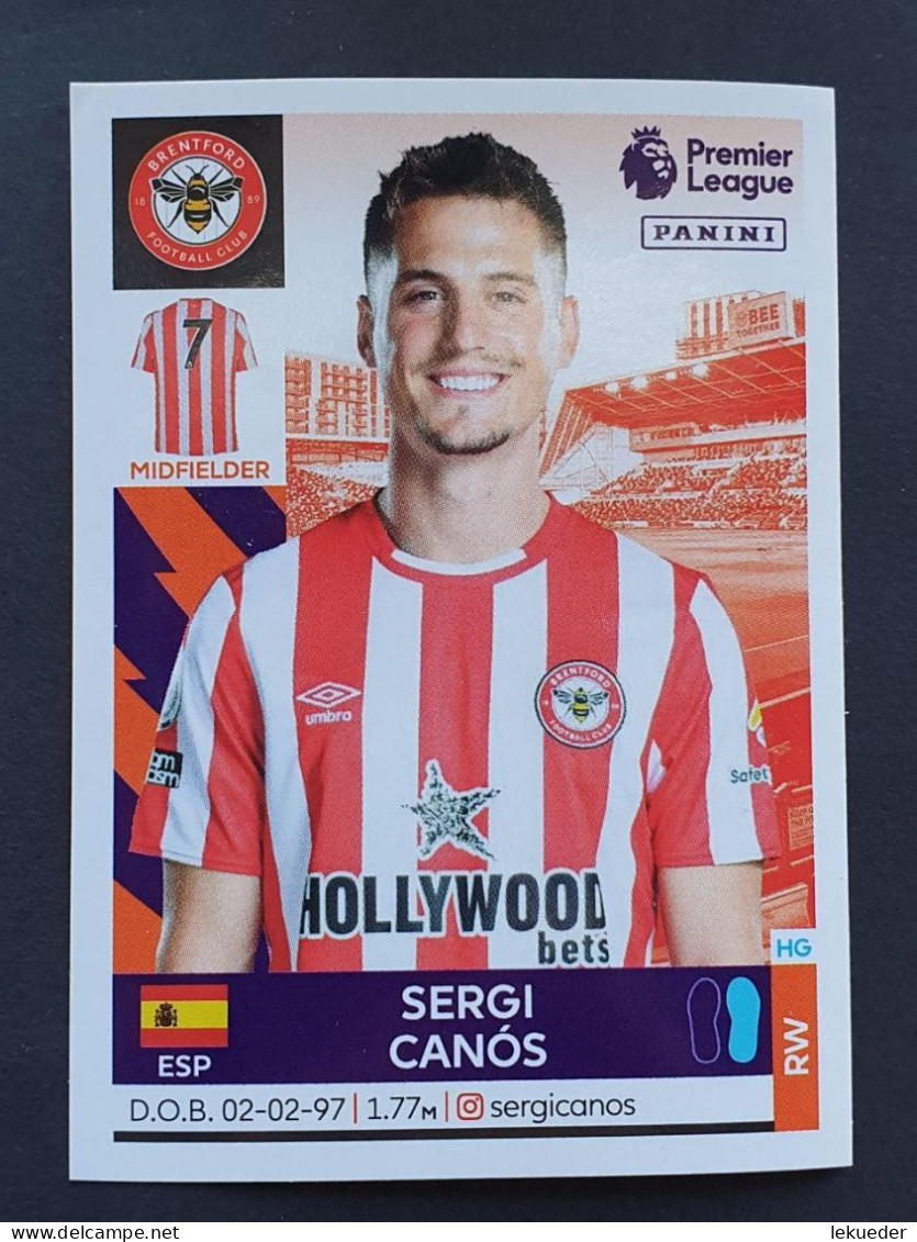 #94 SERGI CANÓS (Brentford) - PANINI Premier League 2021-22 Sticker - Trading Cards