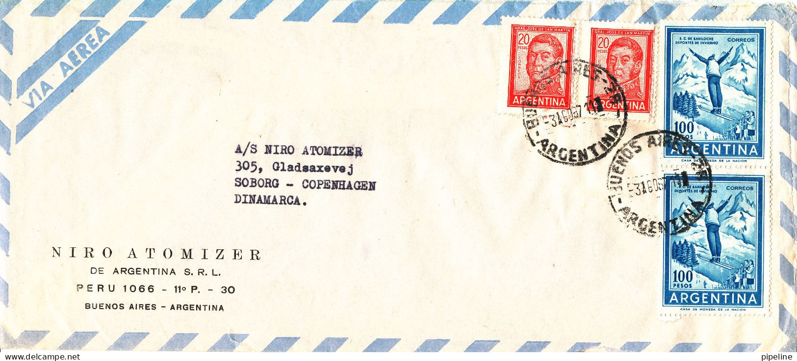 Argentina Air Mail Cover Sent To Denmark 3-8-1967 Topic Stamps The Cover Is Opened On 3 Sides - Luftpost