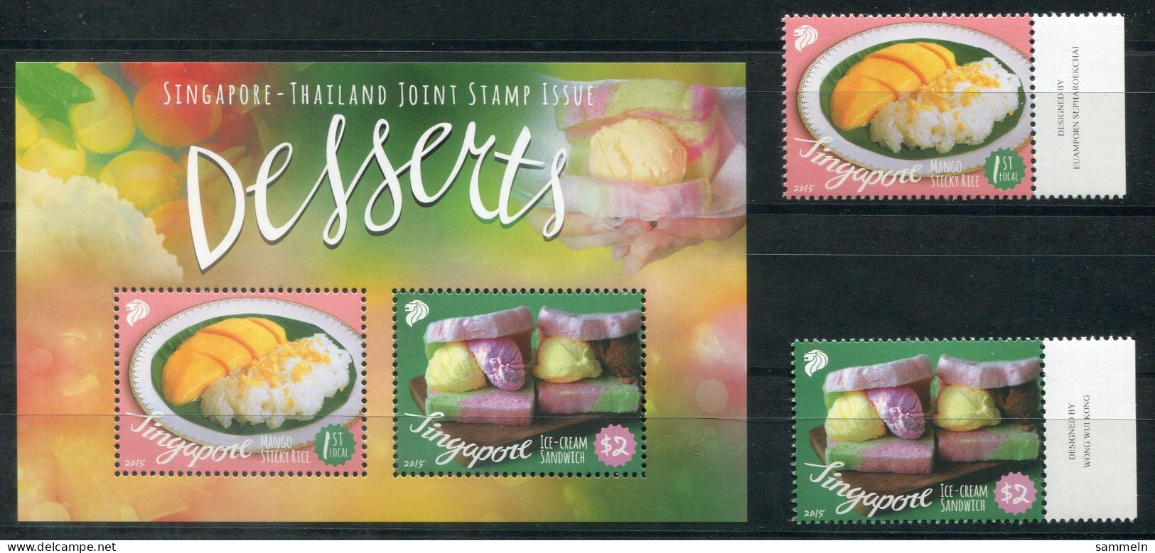 SINGAPUR 2354-2355 + Block 217, Bl.217 Mnh - Desserts, Joint Issue Thailand - SINGAPORE / SINGAPOUR - Singapore (1959-...)