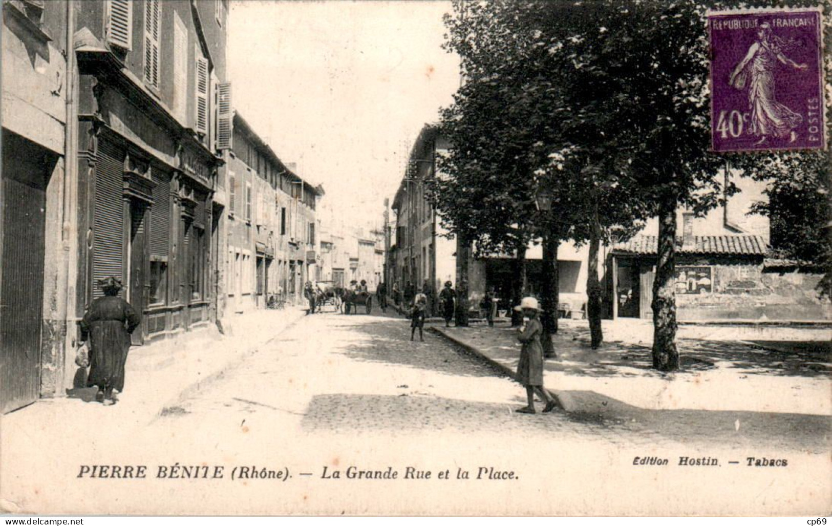 Pierre-Bénite Canton Irigny Grande Rue Et La Place Rhône 69310 Cpa Tardive Voyagée En TB.Etat - Pierre Benite