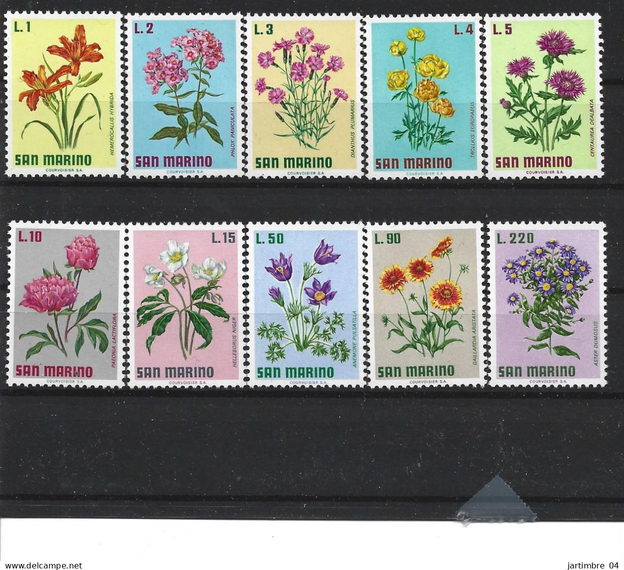 1971 SAINT MARIN 791-800** Fleurs, Série Complète - Unused Stamps