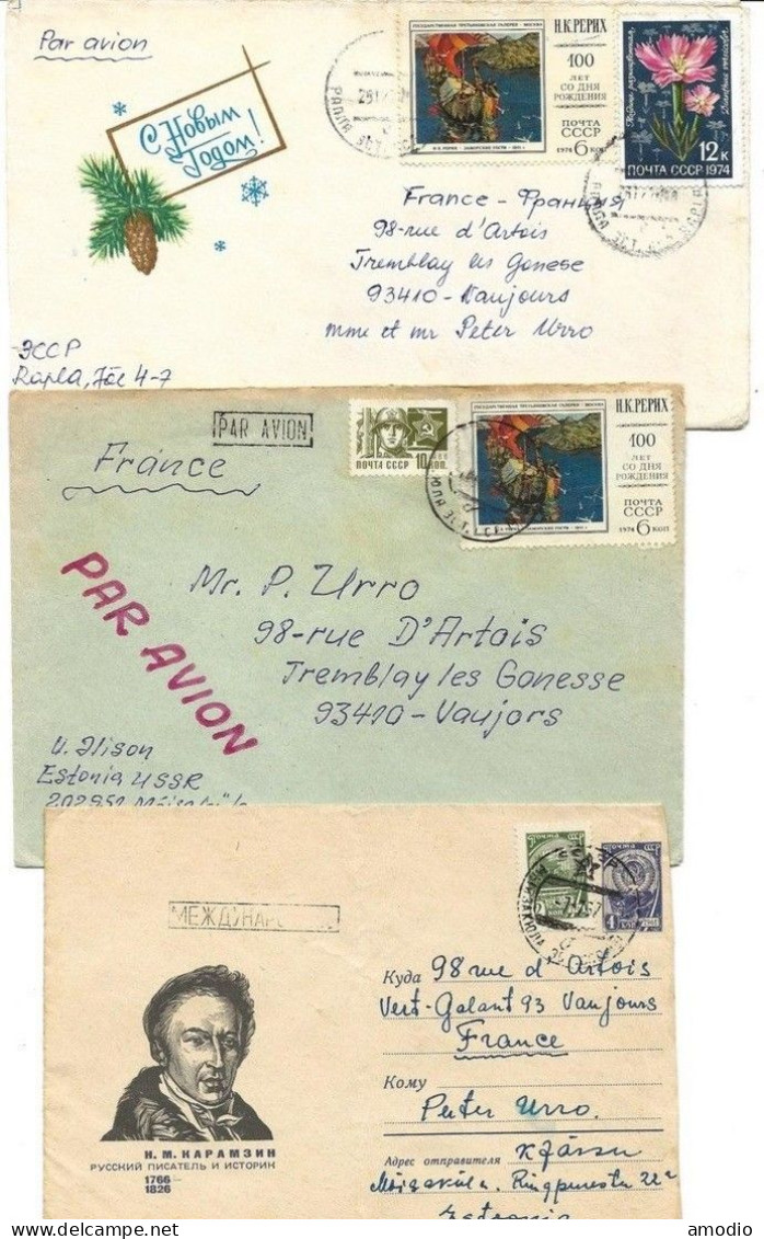 Russie URSS 15 Env Par Avion Pour France 1960's 4 Scans - Lettres & Documents
