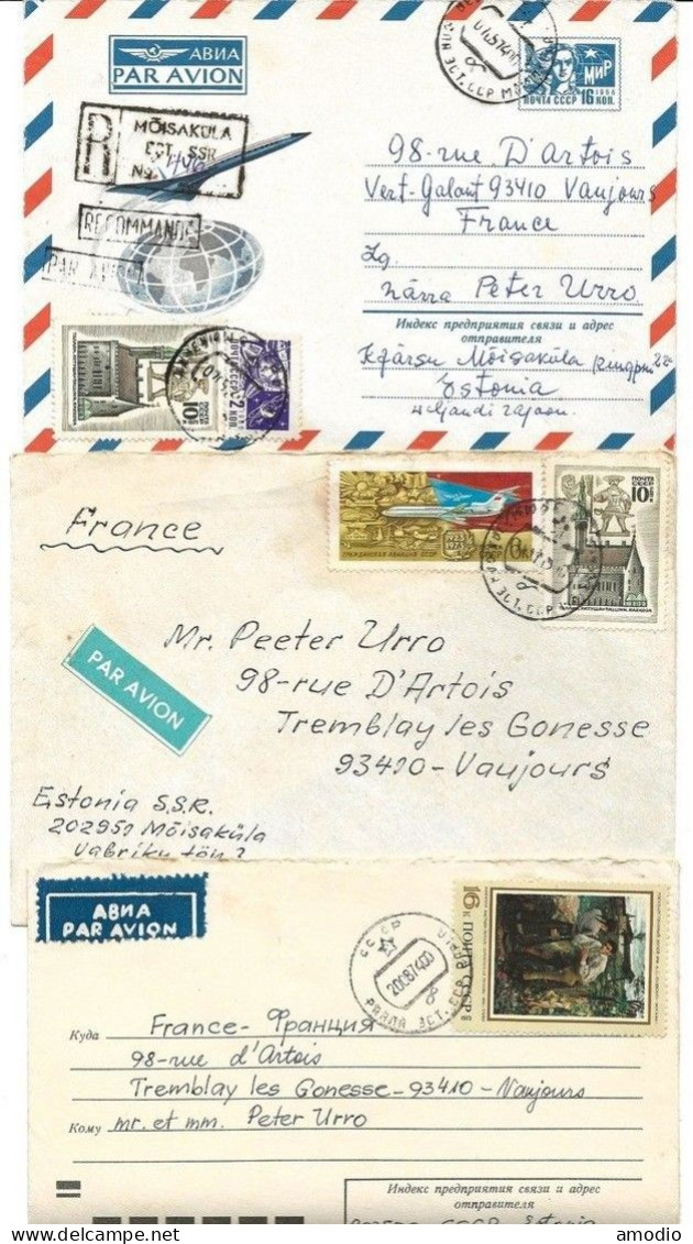 Russie URSS 15 Env Par Avion Pour France 1960's 4 Scans - Storia Postale