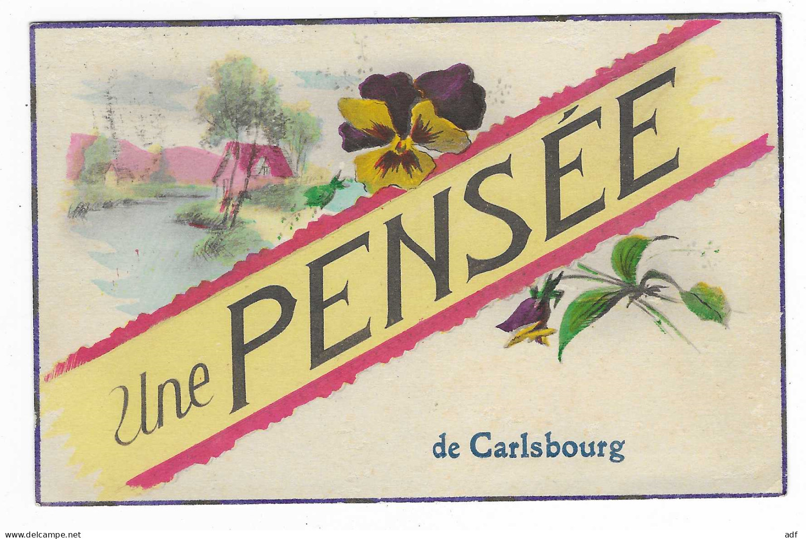 CPA CARTE FANTAISIE UNE PENSEE DE CARLSBOURG, PALISEUL, BELGIQUE - Paliseul