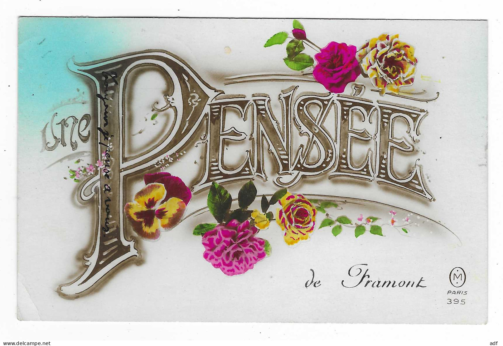 CPA CARTE FANTAISIE UNE PENSEE DE FRAMONT, PALISEUL, BELGIQUE - Paliseul