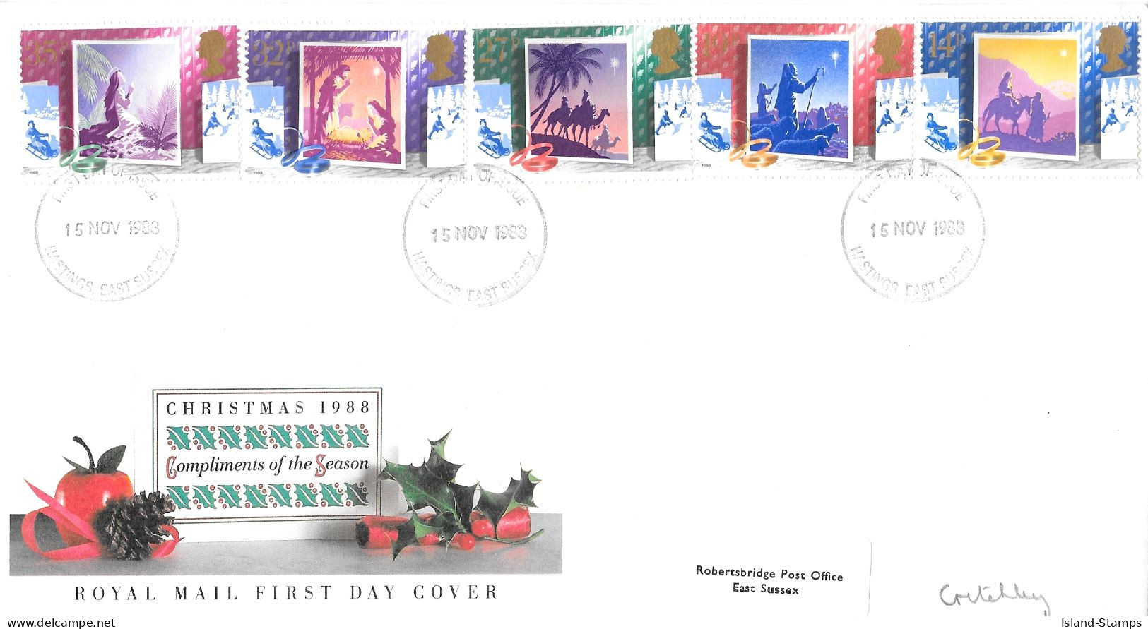 1988 Christmas Addressed FDC Tt - 1981-1990 Em. Décimales