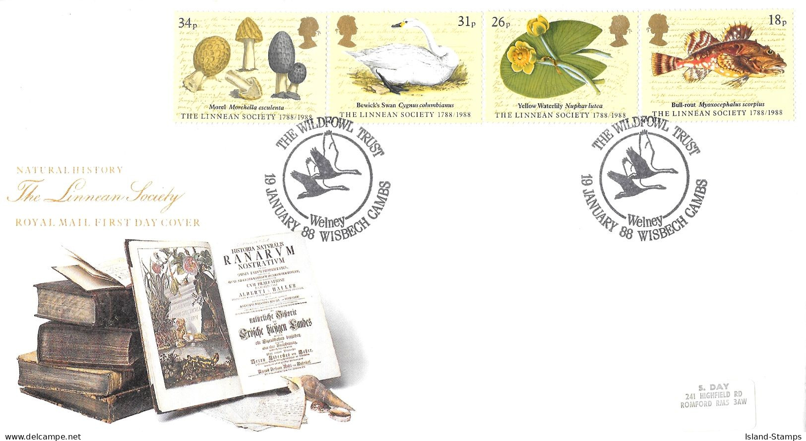 1988 Linnaean Society Addressed FDC Tt - 1981-1990 Decimal Issues