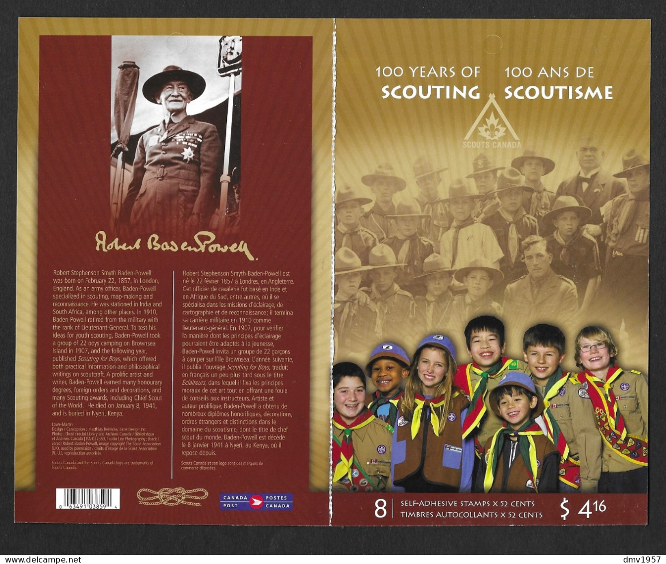 Canada 2007 S/A Cent Of Scouting SB361 Booklet - Ganze Markenheftchen