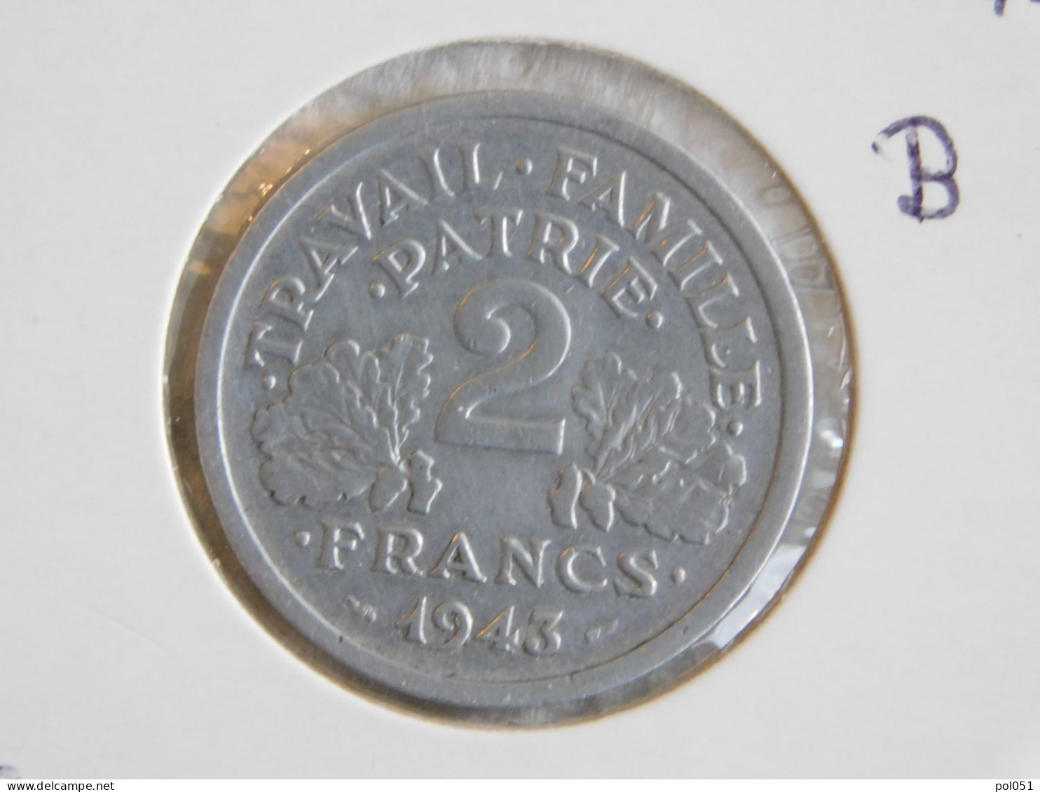 France 2 Francs 1943 B FRANCISQUE (829) - 2 Francs