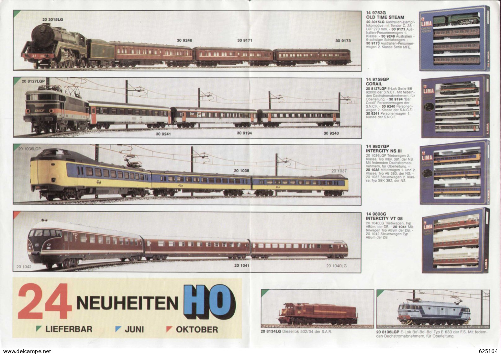 Catalogue LIMA 1984 Neuheiten Deutsche Ausgabe HO - N 1:160 - German