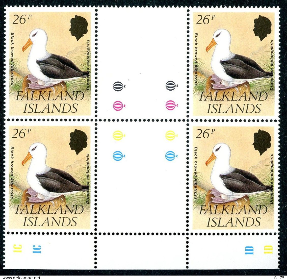 FALKLAND - YVERT 540 A 543 EN BLOC DE 4 INTERPANNEAU - SANS CHARNIERE - Islas Malvinas