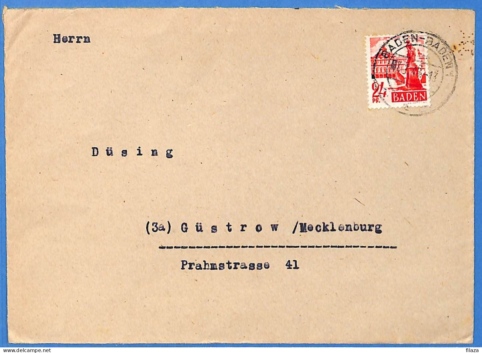 Allemagne Zone Française 1946 - Lettre De Baden Baden - G30154 - Bade