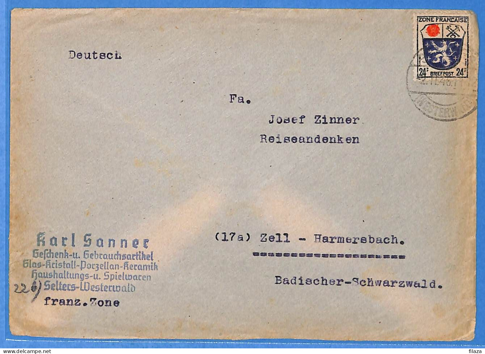 Allemagne Zone Française 1946 - Lettre - G30146 - Autres & Non Classés