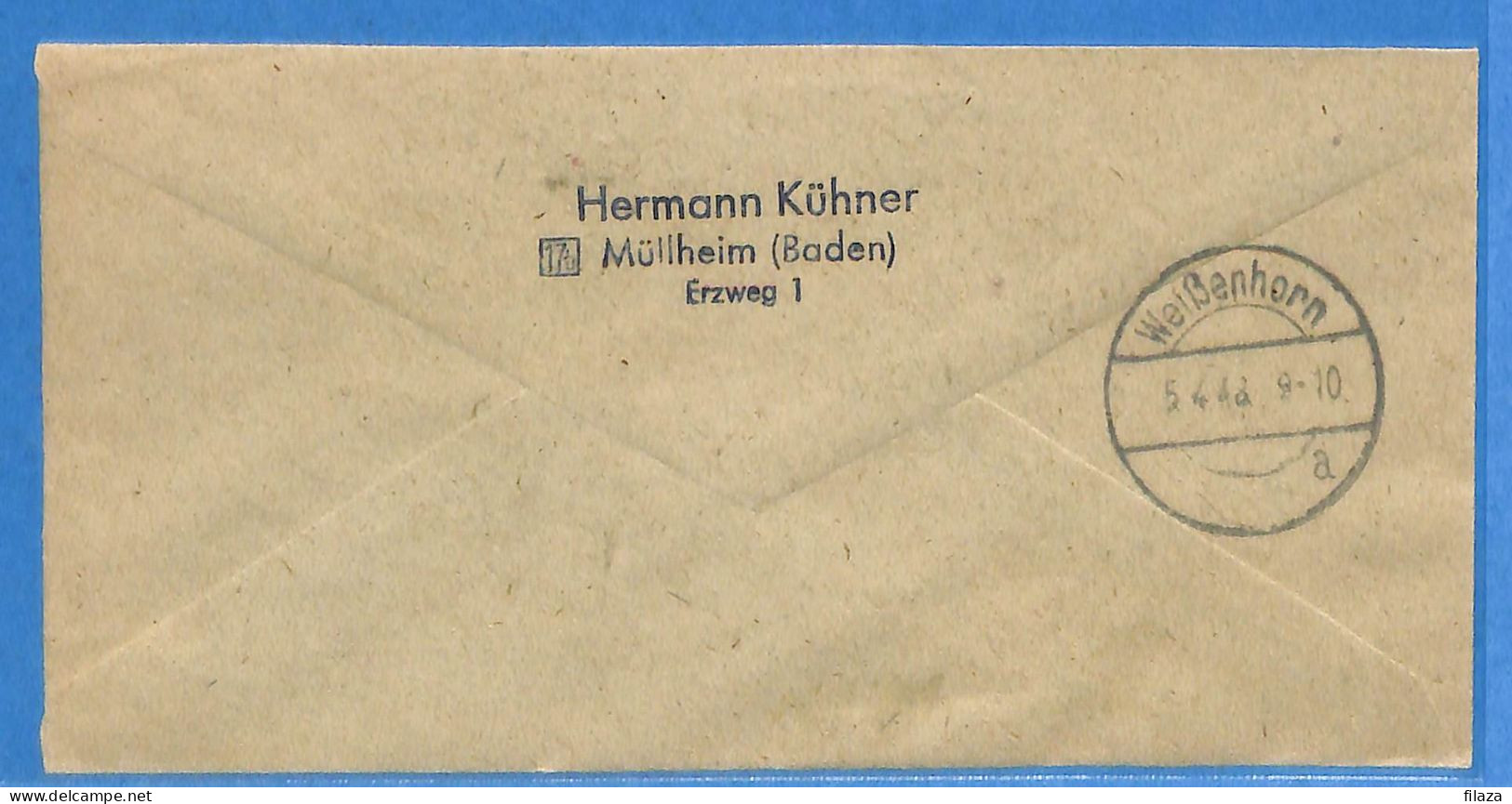 Allemagne Zone Française 1948 - Lettre Einschreiben De Mullheim - G30099 - Sonstige & Ohne Zuordnung