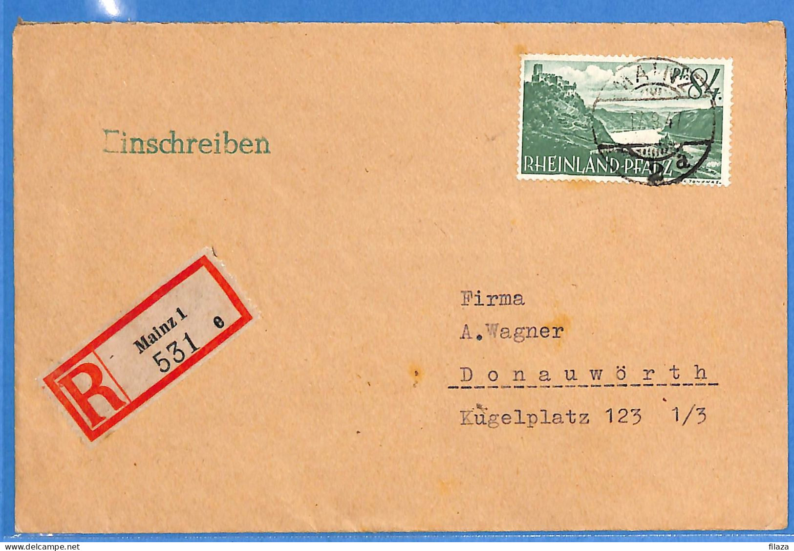 Allemagne Zone Française 1947 - Lettre Einschreiben De Mainz - G30105 - Andere & Zonder Classificatie